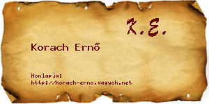 Korach Ernő névjegykártya